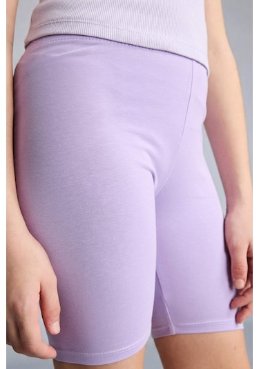 Defacto Kısa Boy Tayt Kız Çocuk B5591a826hspr252 Mor-pr252