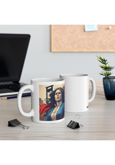 Fransız Devrimi Kupa Bardak Marie Antoinette Temalı Sanatsal Hediyelik Bardak Beyaz