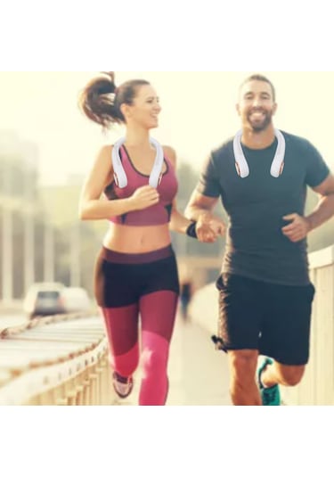 Yaozixa Beyaz Kolluk Tipi Bladeless Fan - 3 Hızlı, 360 Soğutma, Şarj Edilebilir, Taşınabilir, Uzun Sağlıklı Kullanım - İç Batarya Dahil Beyaz