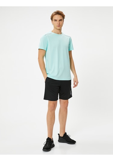 Koton Spor Tişört Reflektör Baskılı Kısa Kollu Bisiklet Yaka Mınt 4Sam10035Nk Mint Koton Spor Tişört Reflektör Baskılı Kısa Kollu Bisiklet Yaka Mınt 4Sam10035Nk Mint
