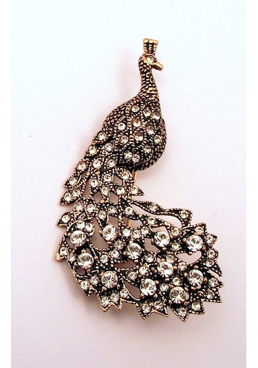 Elmas Montür Osmanlı Sitil Tavus Kuşu Broş Sevgiliye Hediye