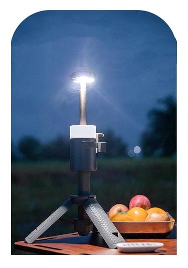 Shufa Glampıng Taşınabilir Kamp Işığı Uzun Şarj Süresi Uzaktan Kumanda Alüminyum Teleskopik Tripodlu Lamba 10,000 Ma Gri