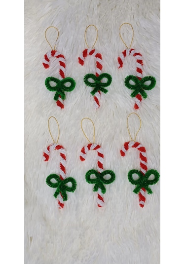 Yılbaşı Süsü Baston Şeker 6 Lı 06