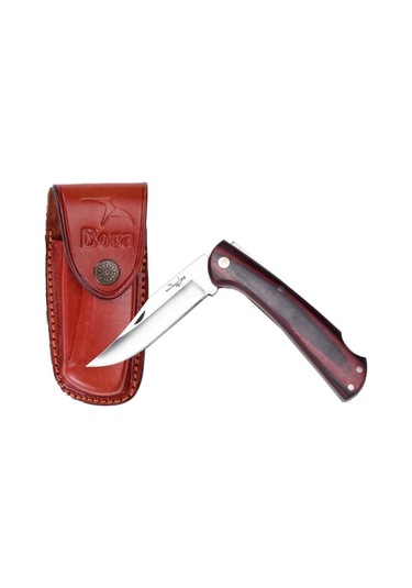 Bora 202 Mb Orta Boy Mikarta Saplı Çakı Kahverengi - Gümüş