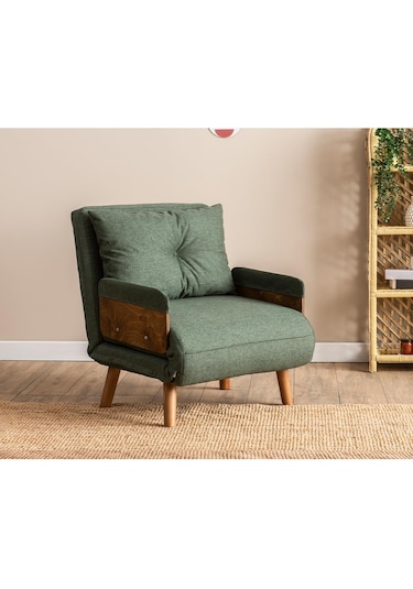 Pafu Cosmo Tekli Katlanır Yataklı Koltuk - Keten Haki Haki