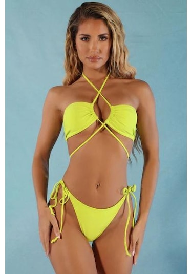 Deep Beach Bağlama Detaylı Bikini Takım Db200780bt 001