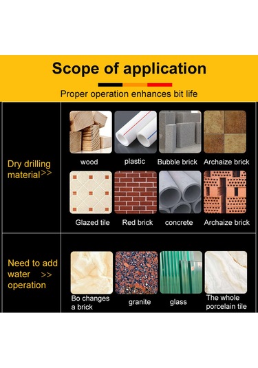 Evrensel Matkap Ucu Seti Karbür Matkap Ucu Çok Fonksiyonlu Matkap Uçları Cam Seramik Tam Seramik Fayans Duvar Ahşap Delik Delme Matkap Seti