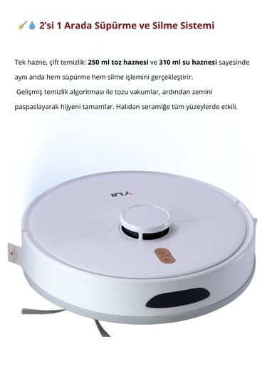 Yui RS16 Pro Max Pet Kit Özellikli Akıllı Robot Vacuum & Mop Süpürge
