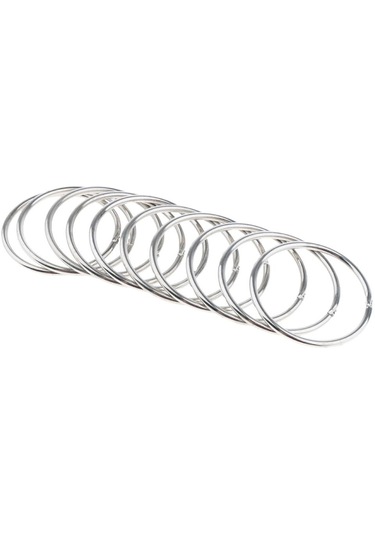 Homyl 10 Adet Bölünmüş Anahtarlık Yüzük Gümüş-38mm Gümüş-38mm Gümüş