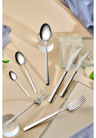 Karaca  Elegance Nil Platin 12 Kişilik 84 Parça Çatal Kaşık Bıçak Takımı