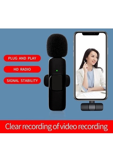 Wondernest K9 2'si 1 Arada Kablosuz Klipsli Otomatik Gürültü Önleyici Canlı Mini Mikrofon, K9 Pro