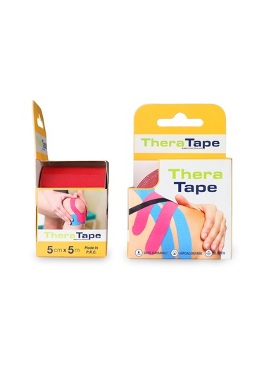 Thera Tape Kinesio Sporcu Ağrı Bandı Kinesiology Kırmı 5 Cm X 5 M
