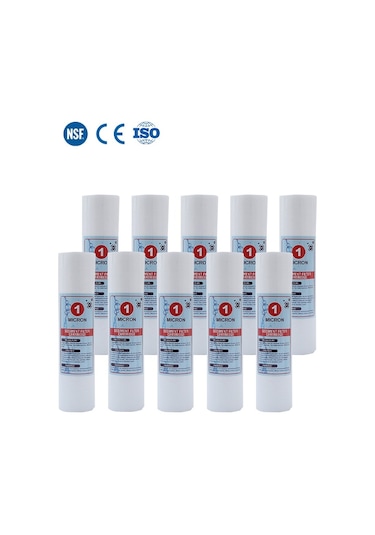 WaterMelon Açık Kasa Su Arıtma Cihazı 1 Mikron Sediment Spun Filtre 10 Adet