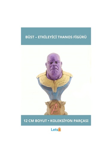 Polyester Thanos Büst Küçük Boy 12cm Marvel Figürü 1 Adet