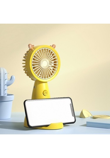 Usb Mini El Fanı Açık Mini Masaüstü Ofis Dilsiz Şarj Taşınabilir El Fanı Sarı 0290 Renkli