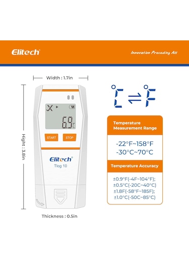 Elitech Tlog 10 Sıcaklık Kaydedici Datalogger Otomatik Pdf Rapor 0