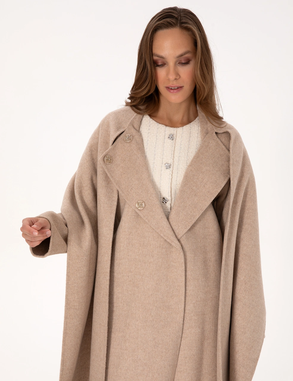 Pierre Cardin Kadın Bej Melanj Kaban 50309079-vr156 Bej Melanj