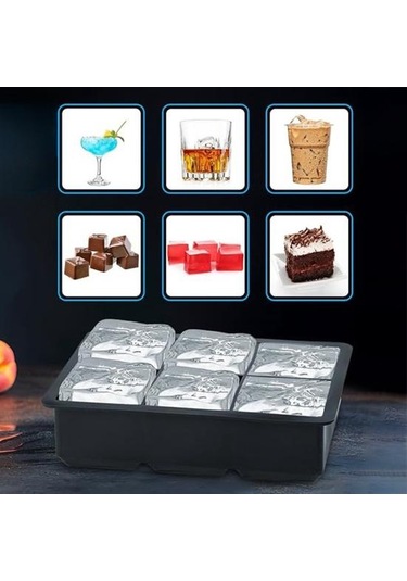 Kapaklı Büyük Kare Buz Küpü Tepsisi İstiflenebilir Yer Tasarruflu Buz Yapıcı Yeşil