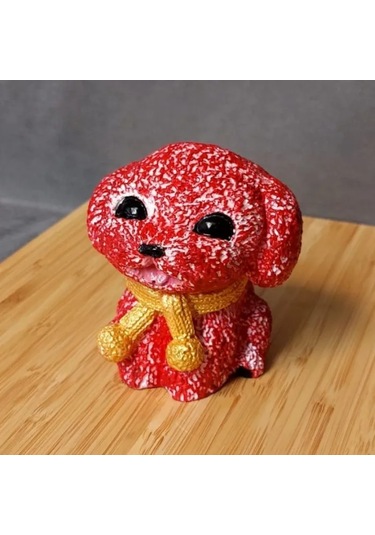 Uretti - Ayşe 7362 - 2767 El Yapımı Kırmızı Köpek Biblo 1 Adet