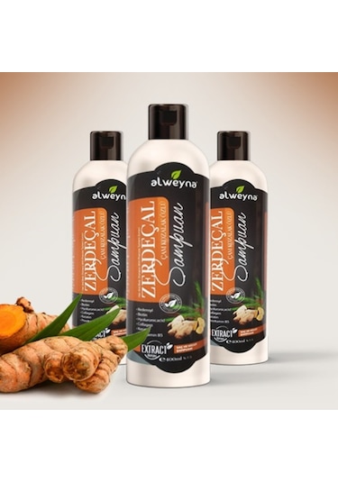 Alweyna Zerdeçal & Çam Kozalak Özlü Bitkisel Şampuan 3 x 400 ML