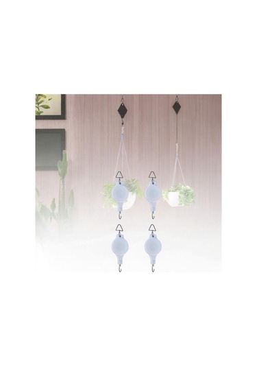 Pazly Suntek Sepeti Makaralı Çiçeklik Beyaz Askılı 4 Adet Xb