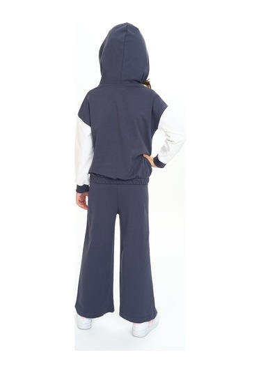 Toontoy Kız Çocuk Kapüşonlu Eşofman Takım Füme