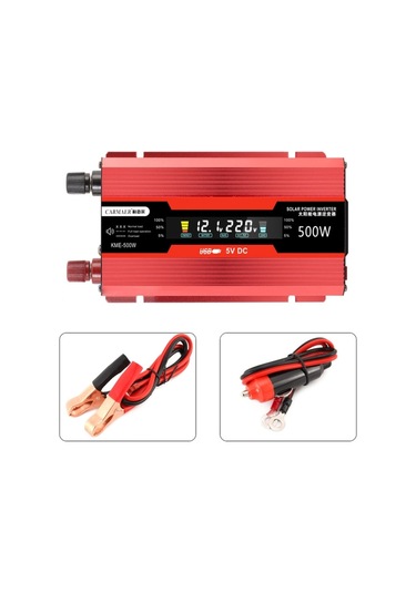 Sones Carmaer Evrensel 24v - 220v 500w Araba Lcd Ekran Invertör Ev Güç Dönüştürücü