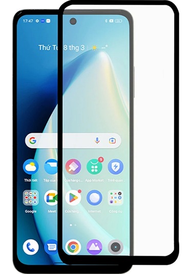 Realme C53 Tam Kaplayan Çerçeveli Tempered Ekran Koruyucu Al3276