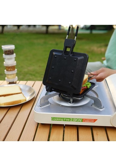 Açık Katlanır Kolu Muffin Sandviç Fırın Tepsisi Çok Y28609 Siyah