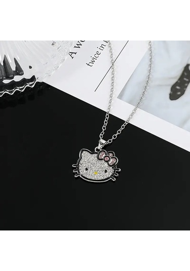 Hello Kitty Gümüş Zincir Kolye , Gümüş Kolye Çocuk Genç Gümüş Kolye Çok Renkli