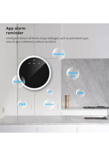 Symbee Ev İçin Kablosuz Wifi 433mhz Gaz Sızıntısı Alarmı, 70db Uyarı, Otomatik Kaynak Kesme, Arıza Kendini Denetleme