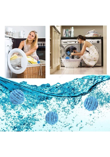 Yunboo Eko Seramik Toplu Sebs Temizleme Topları: Negatif İyonlu Çamaşır Çabuk Temizleyici Ve Tüyleri Toplayıcı Mavi