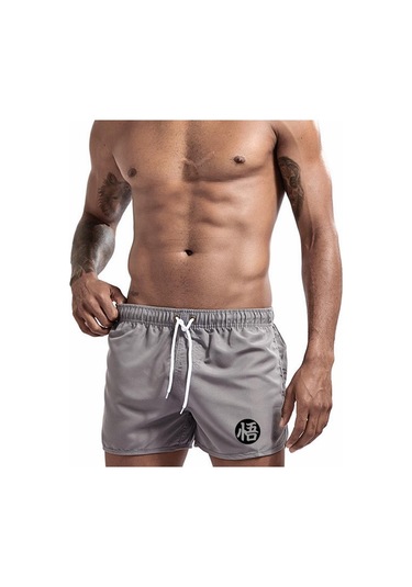 Gri 2023 Yaz Yeni Erkek Spor Plaj Şortu Erkek Yaz Spor Salonu Egzersiz Nefes Alabilen Spor Giyim Koşu Plaj Şortu