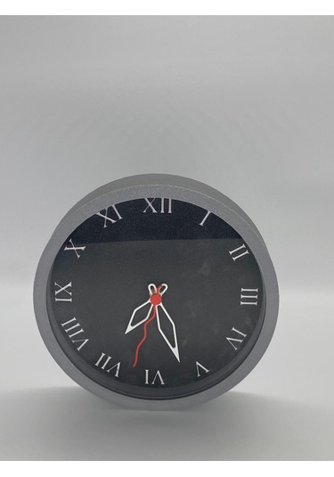 Roma Rakamlı Şık, Klasik Siyah Ve Siyah Kasa Duvar Saati Siyah