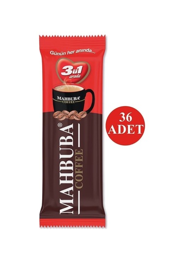 Mahbuba 3ü1 Arada 36x9gr Mini Küçük Boy Ikramlık Otobüs Hazır Kahve Poşet Hazır