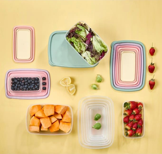 6 Lı İç İçe Geçen Kapaklı Saklama Kabı Seti, Buzdolabı Piknik Ofis Pratik Saklama Kutusu 6 Lı Set Şeffaf