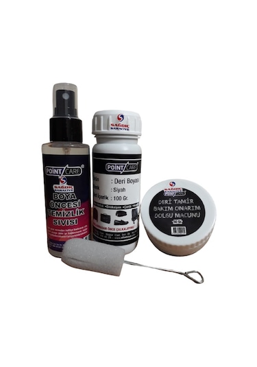 Point Care Siyah Deri Boyası Temizlik Sıvısı ve Deri Tamir Macunu