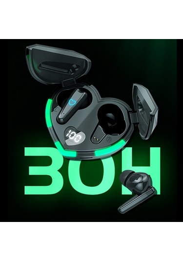 Digital Display Bluetooth-compatible 5.3 Tws Earphones + Heart Shape Charging Case - Red