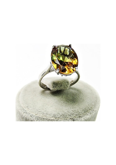 Gümüş Zultanit Oval Büyük Taşlı Kadın Yüzük