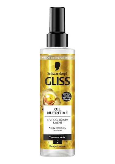 Gliss Oil Nutritive Sıvı Saç Bakım Kremi Kolay Tarama & Besleme 200 ML