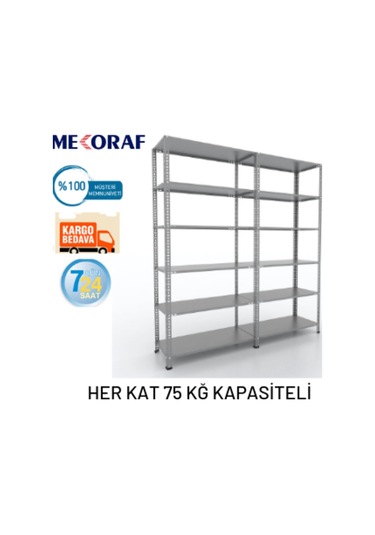 Mekoraf Mekoraf 43 X 93 2.5 Metre 6 Katlı Duble Raf Sistemi (2 Ünite )