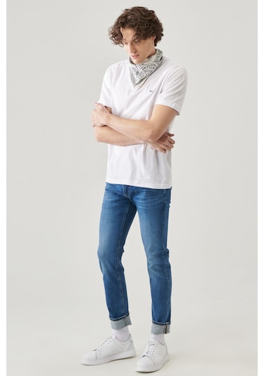 Lee Slim Fit Dar Paça Mavi Erkek Kot Pantolon L719nlqn 001