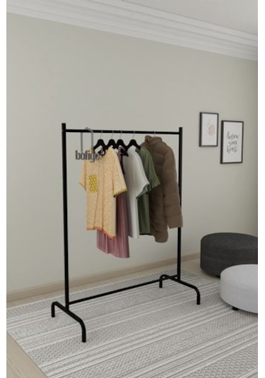 Bofigo Konfeksiyon Askısı Ayaklı Askılık Elbise Askılığı Siyah Diğer