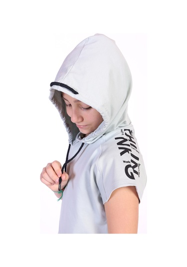 Toontoy Kız Çocuk Yazı Baskılı Şortlu Takım Yeşil