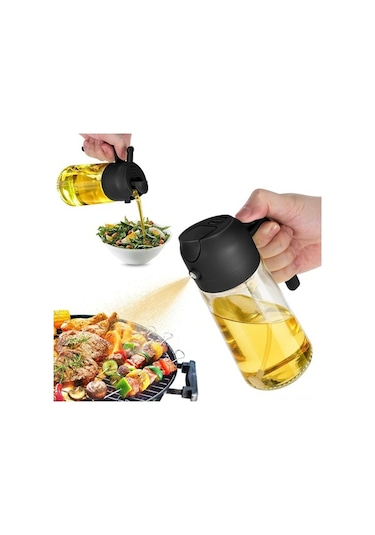 Besthome1 470ml Siyah Cam Yağ-soya Sulandırıcı, Pratik 2'li Fonksiyonlu Çok Renkli