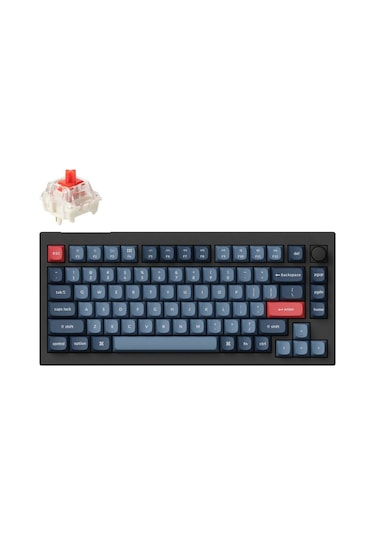 Keychron V1 Max Rgb Tkl Mekanik Red Switch 2.4 Ghz Kablosuz İngilizce Siyah Klavye