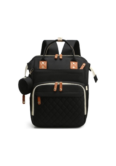 Hangfox Erkek- Kadın Kullanıma Uygun Sıcaklık Saklama Özelliği İle Bebek Çanta, Stroller Askısı Ve Usb Şarj Portu, Su Geçirmez Nilon Malzeme, Siyah Siyah