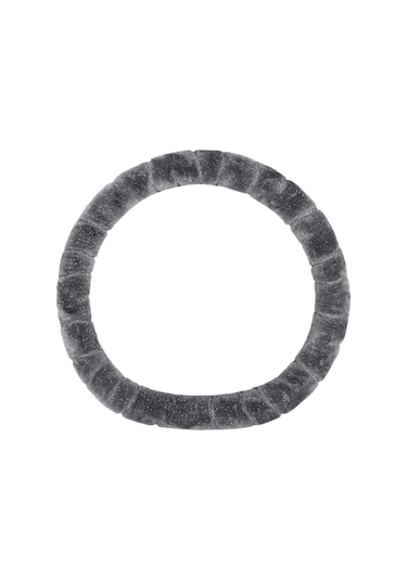 Cbtx 38cm D-şekilli Kabarık Direksiyon Kapağı Kısa Peluş Kaymaz Direksiyon Koruyucu - Gri