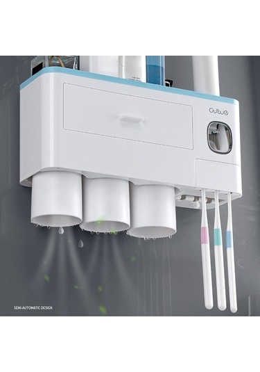 Prestigegoods Aswei A1909 Diş Fırçası Tutucu, Duvara Montajlı Kozmetik Düzenleyici, Gri Diğer