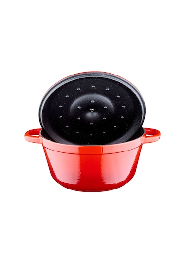 Lava Döküm Yuvarlak Tencere Döküm Demir Kapak New Heritage Serisi Çap(Ø)24cm.